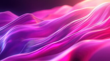 Obraz premium Neon pink and lavender fluid gradient with dynamic waveforms, ideal for bold advertising designs.