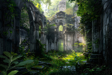 Enigmatic Overgrown Ruins: Nature's Reclamation of Forgotten Architecture