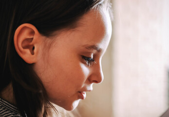A girl reading fairy tales
