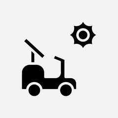 motorbike with solar energy icon Glyph, free energy, ecology, renewable and green energy concept. Black and solid icon.