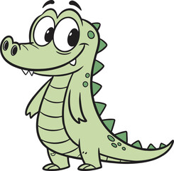 Naklejka premium Smiling Alligator Cartoon