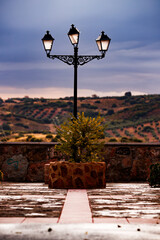 backlit street lamp in a street in Alhambra