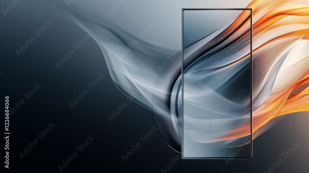 Aufkleber a sleek smartphone with an abstract background, showcasing the dynamic lines and curves of its desig