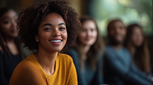A visual representation of mental health awareness, with diverse individuals sharing their stories in a supportive group setting 