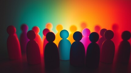 Colorful abstract representation of multiracial unity, symbolizing diversity and harmony in a minimal composition.