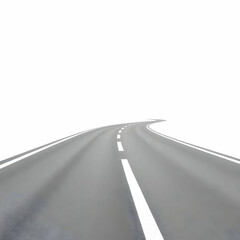 Fototapeta premium Endless Journey: Winding Two-Lane Road Vanishing into the Distance