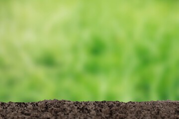 Soil border, green environment background