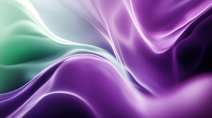 Obraz premium Smooth purple and green gradient with fluid abstract wave patterns, creating a contemporary and sleek backdrop.