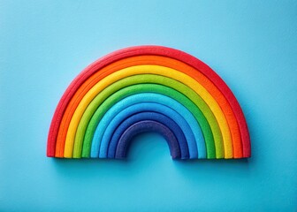 Fototapeta premium Abstract Rainbow on Light Blue - LGBT Pride Top View