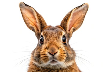 Obraz premium Adorable Brown Rabbit Close-Up, Surprised Expression, Product Photography