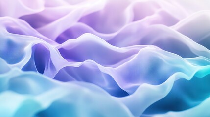 Obraz premium Soft transitions of lavender and teal waves in a fluid gradient design, offering a sleek and modern background.