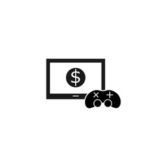 Video game purchase flat icon. Game console icon on white background.