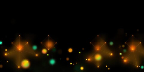 Obraz premium Glowing Geometric Patterns on Black Background, minimalist design, neon lights, modern