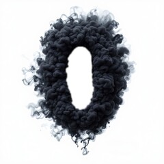 Abstract Number Zero Formed by Black Smoke