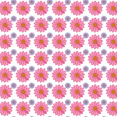 seamless pattern with pink flowers