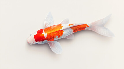 Fototapeta premium Koi fish swimming gracefully with vibrant orange and white patterns.