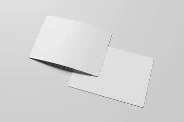 Realistic blank postcard for mockup. 3D Rendering.