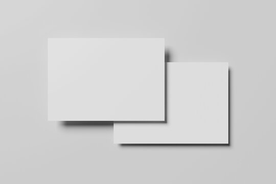 Realistic blank postcard for mockup. 3D Rendering.