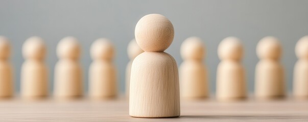 Wooden Figurine Representing Employee Benefits and Workforce Adjustments in Policy Context Following HR Meeting