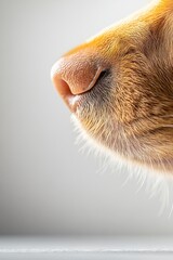 Close-up of dog's nose showcasing textures and warm colors again
