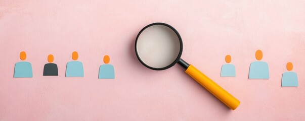 Magnifying Glass Over Job Advertisements Illustrating Workforce Reduction in a Conceptual Job Market After Economic Challenges