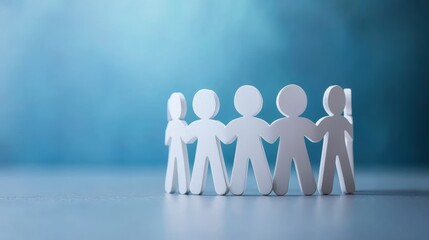 A row of paper people, symbolizing unity, diversity, and community connections