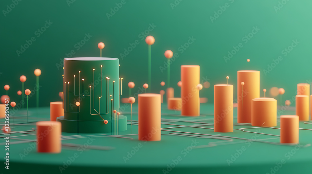 Poster data visualization insights digital environment 3d graphic representation futuristic analysis creati