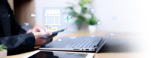 Customers review the online shopping platform. Local business reviews and customer feedback,...