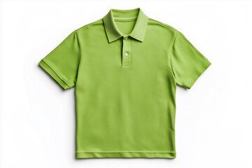Naklejka premium Light green polo shirt with classic collar and button placket, perfect for casual wear.