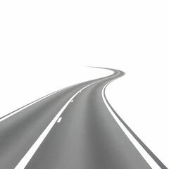 Endless Journey: Winding Two-Lane Road Vanishing into the Distance"