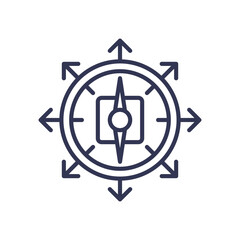 Compass with arrows symbolizes guidance and decision-making.