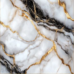 White marble texture with gold and black veins. (2)