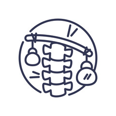 Illustration of a spine under stress, symbolizing physical overload.