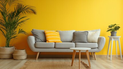 Scandinavian interior design of modern living room.