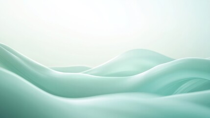Subtle waves of mint green and teal with a fluid gradient background, creating a sleek and futuristic business template.