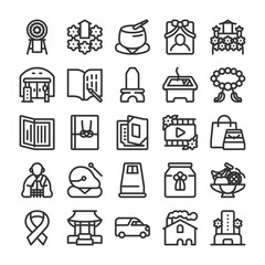日本のお葬式 アイコン セット