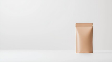Minimalist design showcases sleek, brown packaging against plain