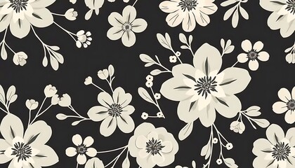 Elegant Black And White Floral Pattern Design