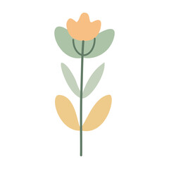 Cute flower,cartoon, isolated, vector illustration, graphic design, flat