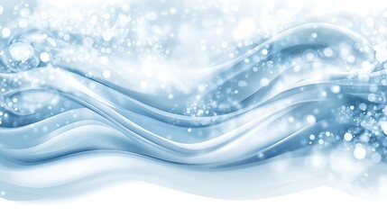 Abstract Blue Waves with Sparkling Lights Background