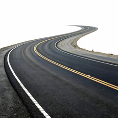Obraz premium Endless Journey: Winding Two-Lane Road Vanishing into the Distance