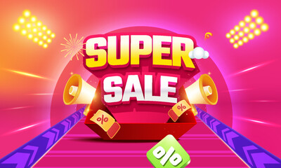Super sale promotion event banner template