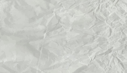 Crumpled grey paper texture. Abstract light background with wrinkled cardboard texture. Vector illustration horizontal fold crumpled empty white paper template for posters and banners