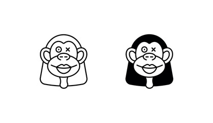 Ape icon design with white background stock illustration