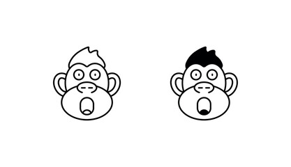 Ape Waoo icon design with white background stock illustration