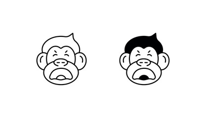 Ape icon design with white background stock illustration