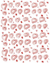 Valentine's Day print of hearts on a white background