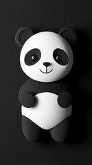 This adorable panda figure brings a touch of joy and cuteness to any space. Perfect as a toy or decor. Embrace the charm of this playful creature. Generative AI