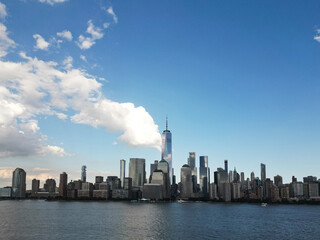 Obraz premium NYC. New York City. Manhattan downtown skyline skyscrapers. New York City skyline, cityscape of Manhattan in USA.