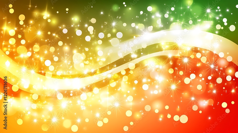 Poster festive abstract background with sparkling lights and curves
